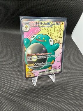 Pokemon Full Art Bellibolt ex Trading Card - Teal, Pink, Yellow